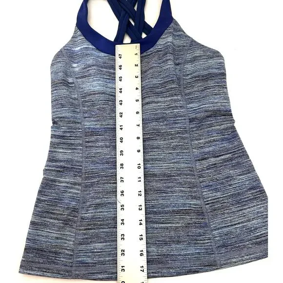 Lululemon Enhearten Tank Space Dye Camo Caspian Blue Racerback Size 8 - Picture 7 of 8